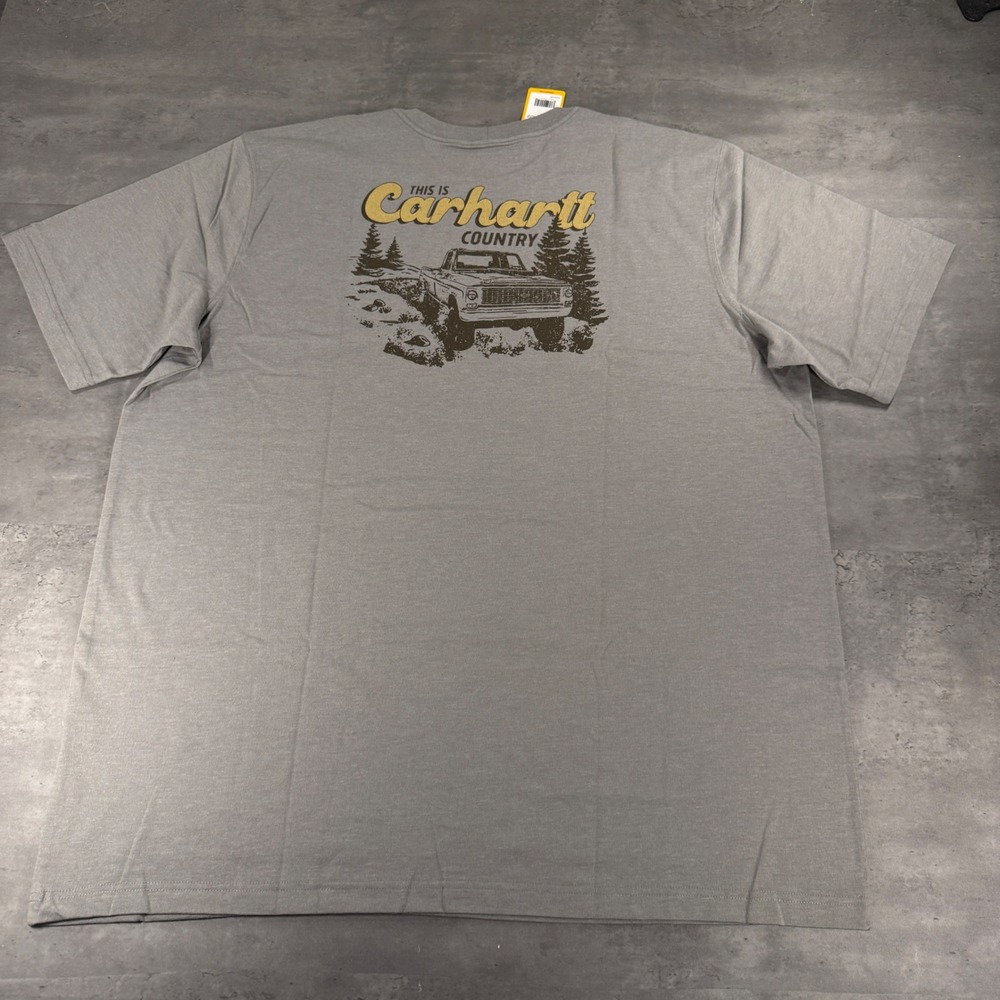 Carhartt T-Shirt Mens 2XLT Tall Irvine Truck Shop Graphic Pocket Relaxed NEW
